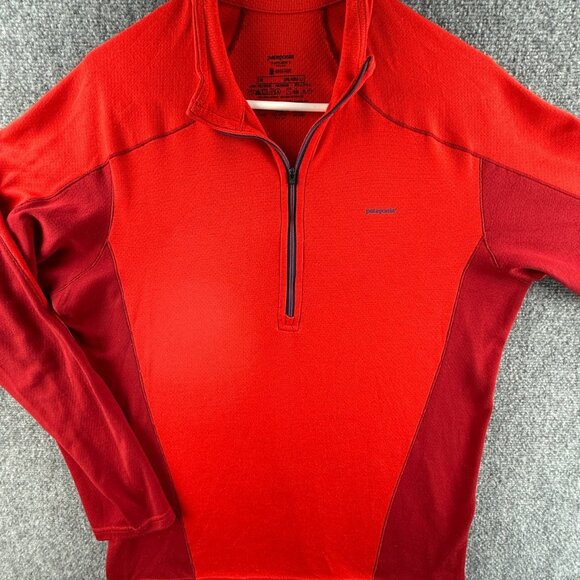 Patagonia Capilene 3 Pullover Men Red Polartec Midweight 1/4 Zip 44441 Medium - Picture 1 of 16